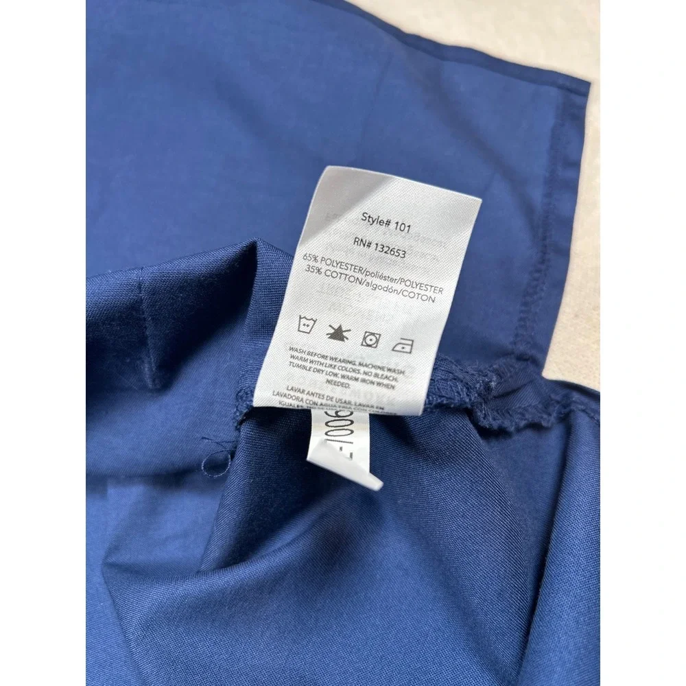 WonderWink WonderWork Womens 4XL Navy Blue V-Neck Scrub Top Style 101 Plus Size - Picture 7 of 8